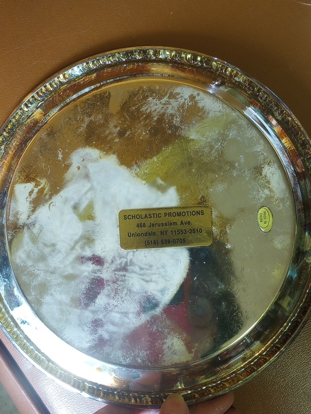 RARE Engraved Hofstra University Class of 1945 Silver Plated 8 Inch Round Tray - Picture 5 of 5